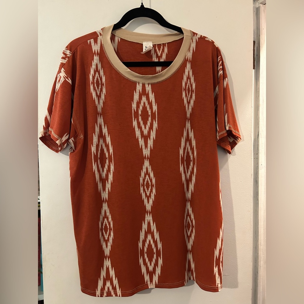 Rust Patterned Women's Top